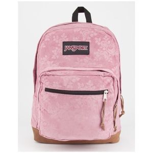 Jansport Rose Print Velvet Backpack